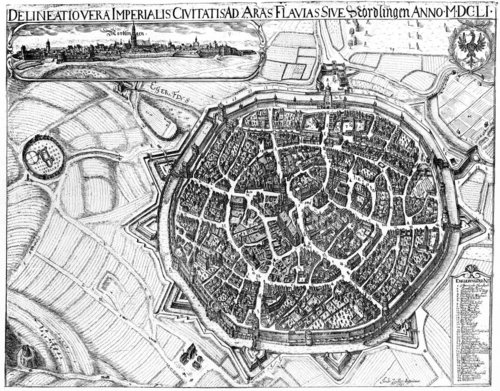 Reichsstadt Nördlingen 1651, Vedutenstich von Andreas Zeidler