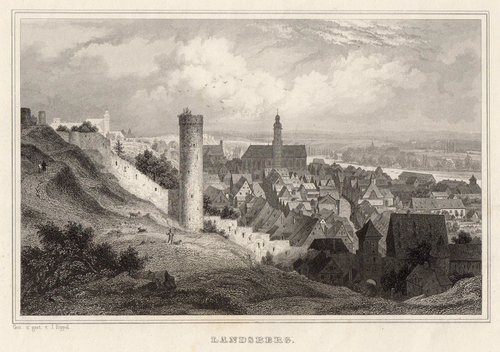Gesamtansicht Landsberg 1843
