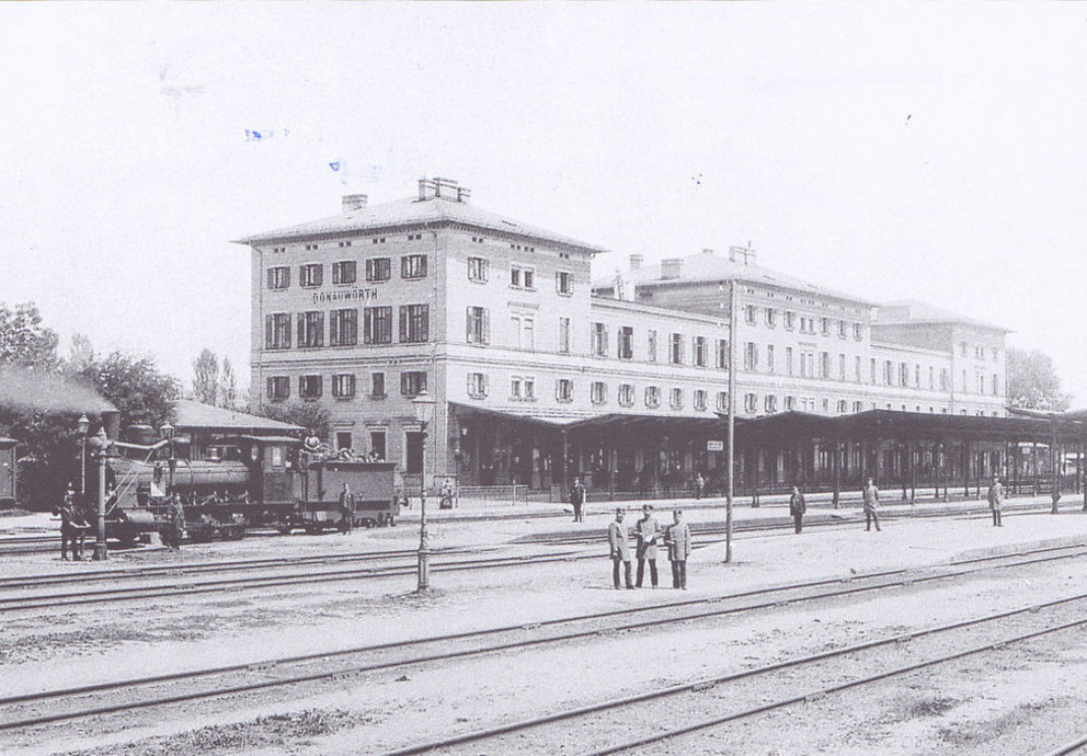 Bahnhof in Donauwörth 1895, Foto Frei
