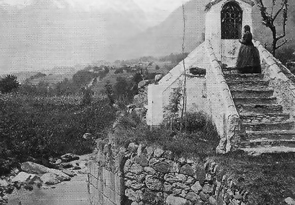 Bildstock Auf Mittelalterlichem Brückenkopf In Algund 1900