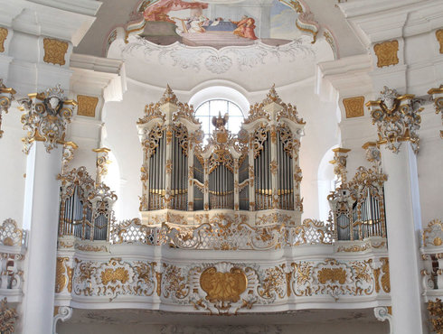 Wieskirche Orgel, Pfaffenwinkel, Weilheim, Foto Wikimedia Mtag