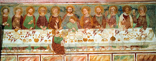 San Vittore E Corona Affresco Fresko Abendmahl