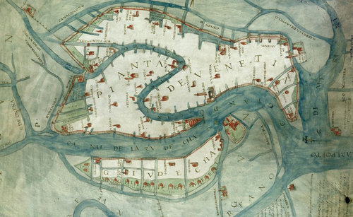 Alte Karte Venezia Sabbadino 1557